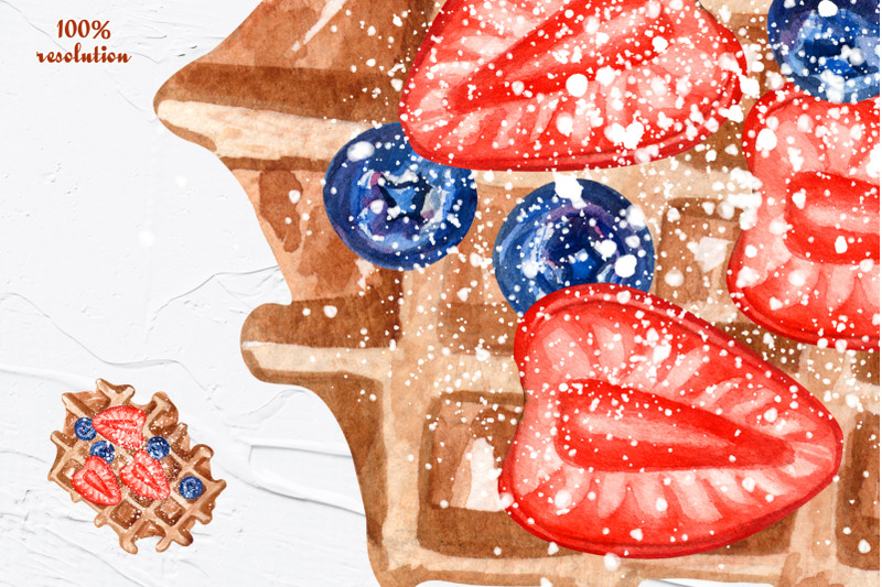 waffles-watercolor-clipart