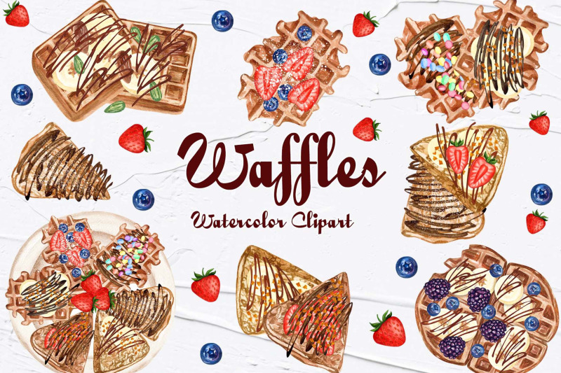 waffles-watercolor-clipart