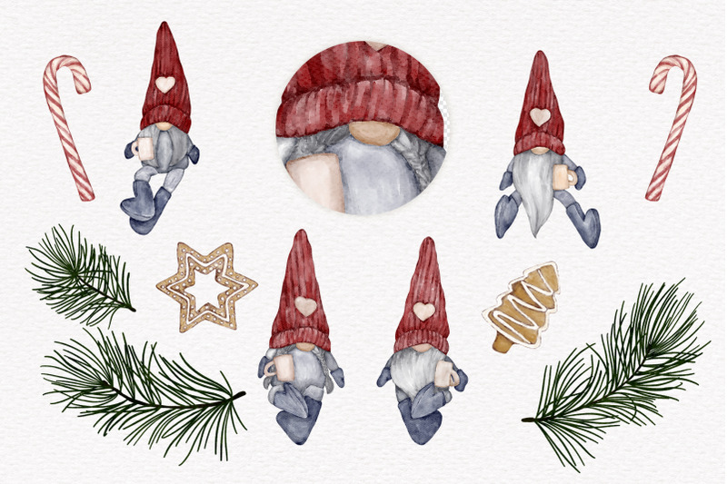 christmas-gnomes-clipart-holiday-toy-house-star-cookies-pine-branch