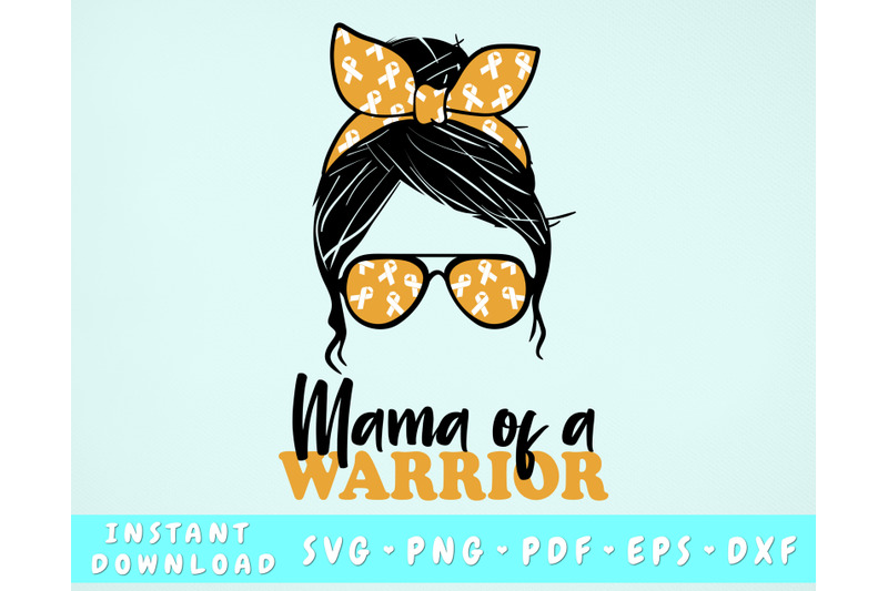 mama-of-a-warrior-svg-childhood-cancer-messy-bun-svg-golden-cancer