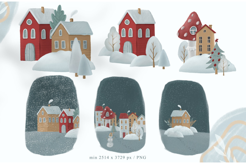 cute-scandinavian-winter-house-clipart-10-png-files