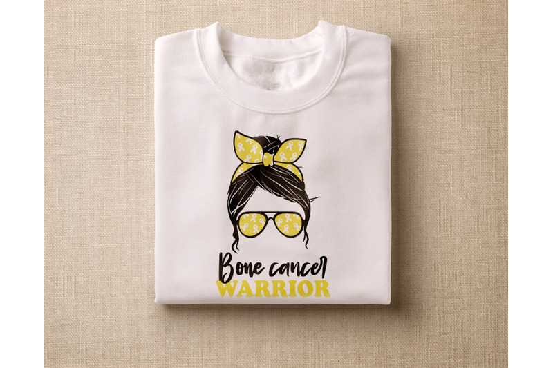 bone-cancer-warrior-svg-bone-cancer-messy-bun-svg-yellow-cancer-svg