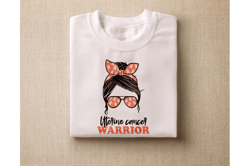 uterine-cancer-warrior-svg-uterine-cancer-messy-bun-svg-peach-cancer