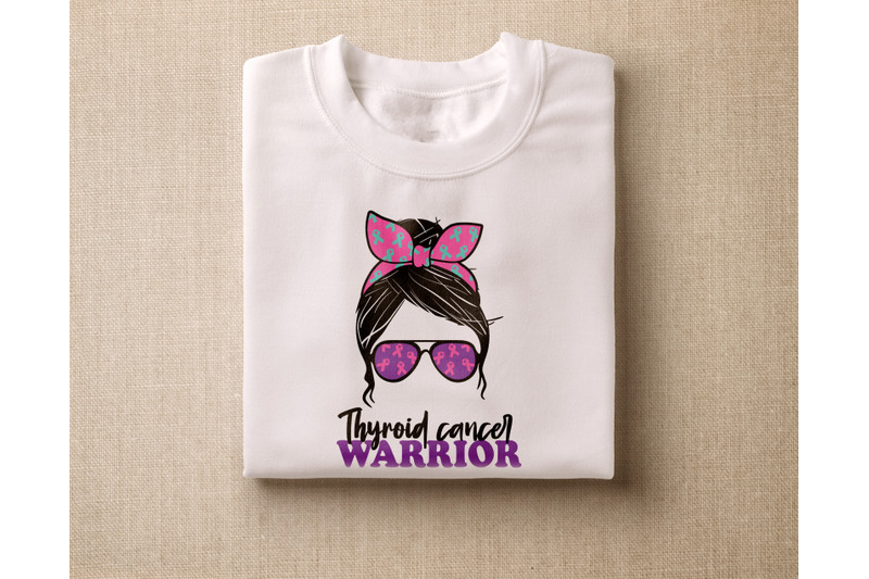 thyroid-cancer-warrior-svg-thyroid-cancer-messy-bun-svg-png