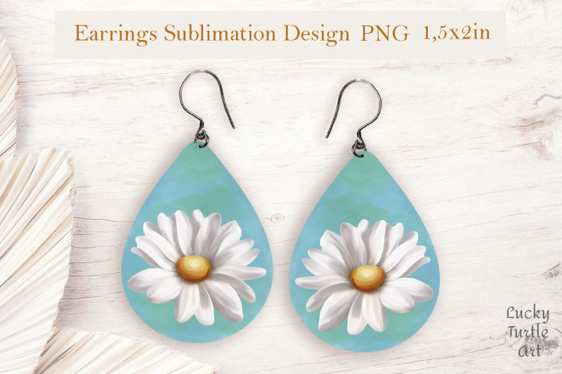 daisies-teardrop-sublimation-earrings-design-bundle