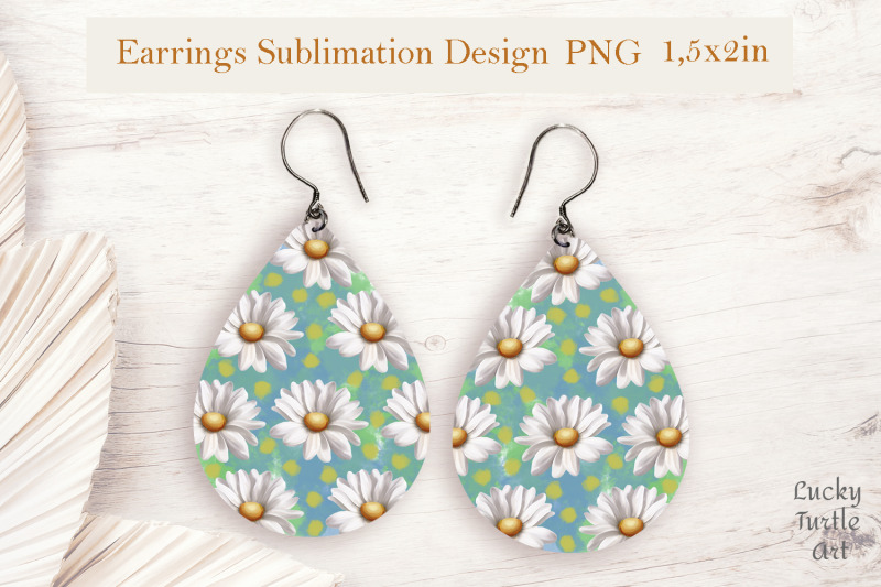 daisies-teardrop-sublimation-earrings-design-bundle