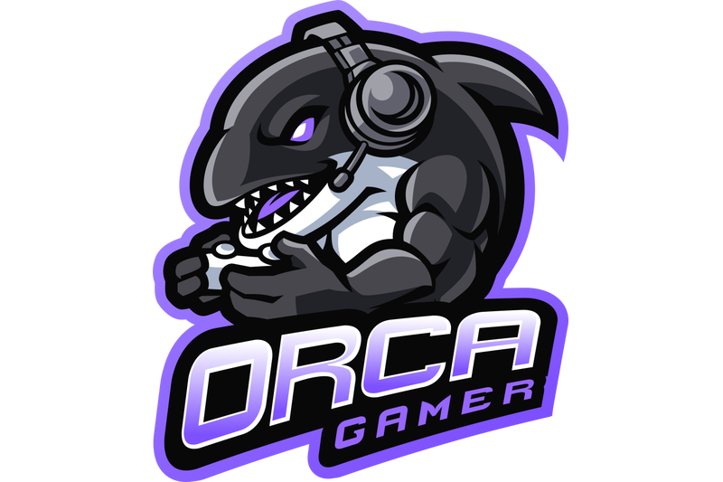 orca-gamer-esport-mascot-logo-design