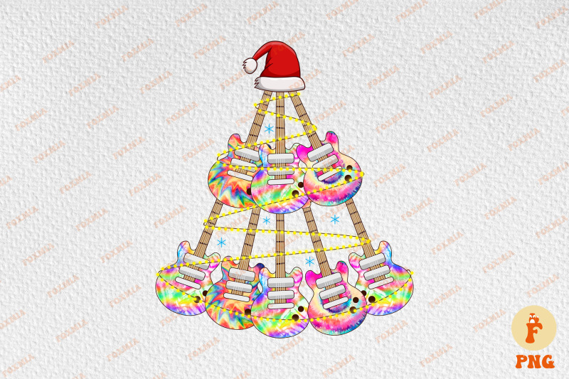 hippie-guitar-christmas-tree-merry-xmas