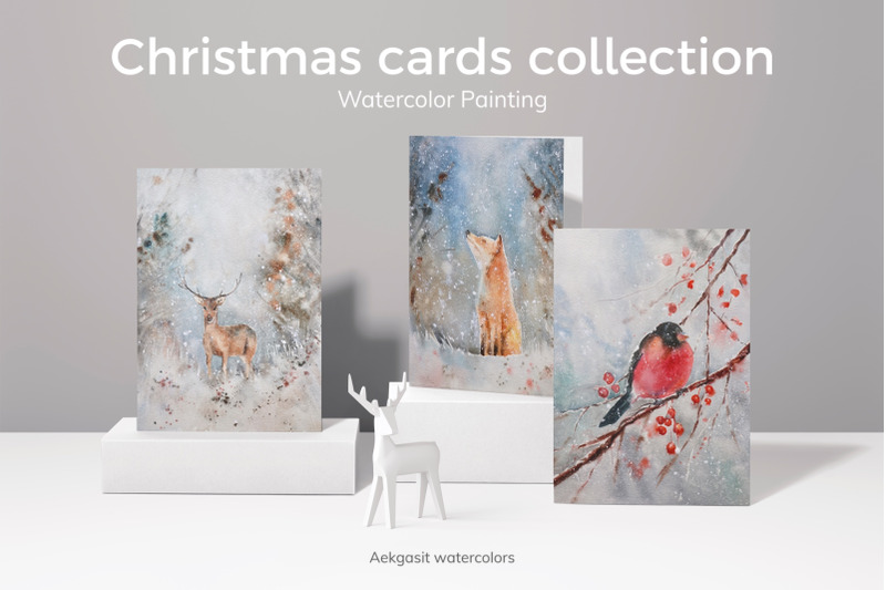 watercolor-christmas-card-collection