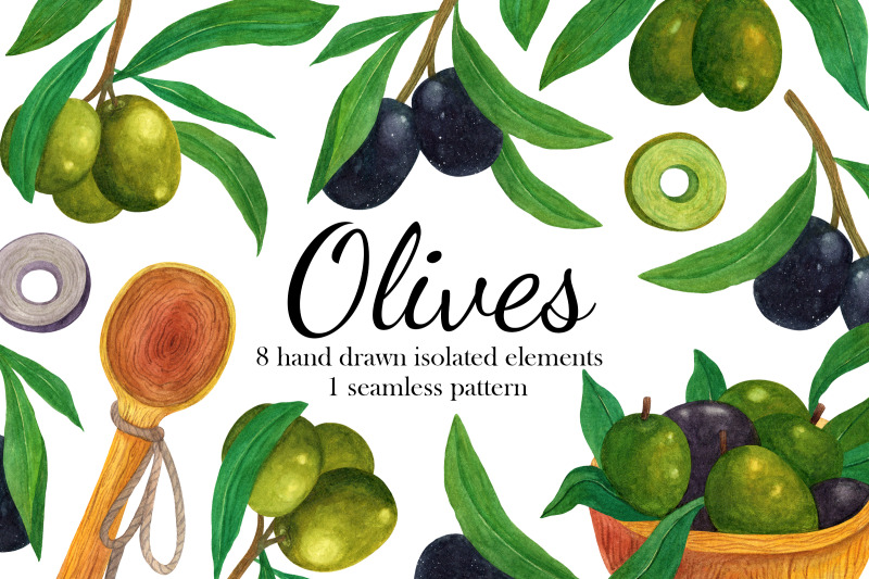 watercolor-olive-branch-clipart-hand-drawn-collection