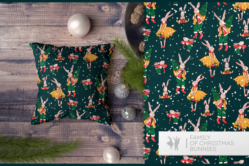 christmas-clipart-christmas-rabbit-seamless-pattern