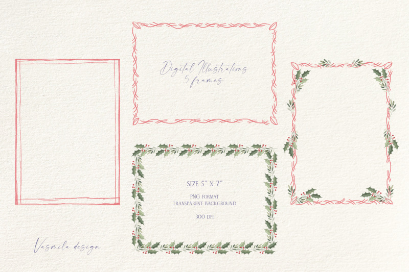 christmas-holly-borders-and-frames-vintage-style-garlands-png