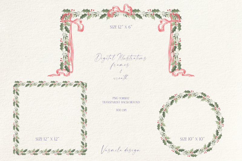 christmas-holly-borders-and-frames-vintage-style-garlands-png