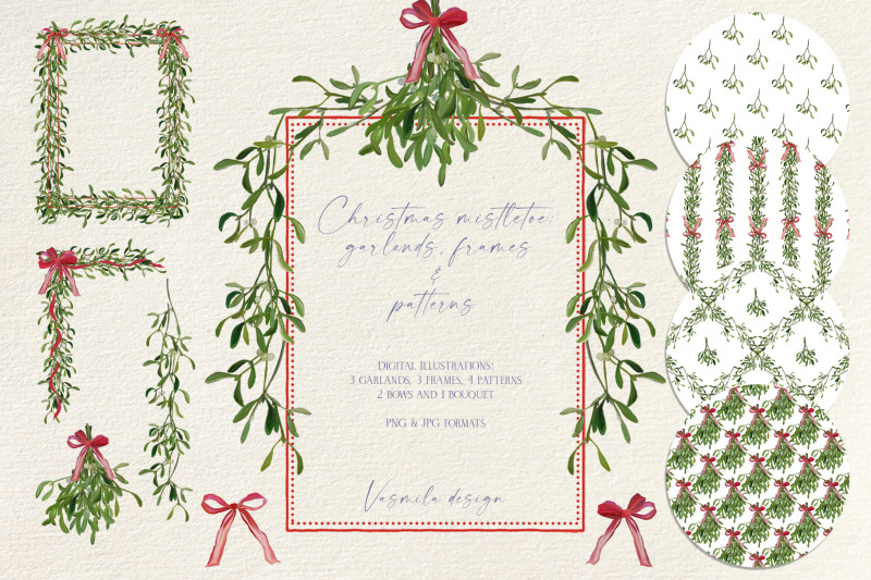 christmas-mistletoe-borders-and-frames-vintage-style-garlands-png