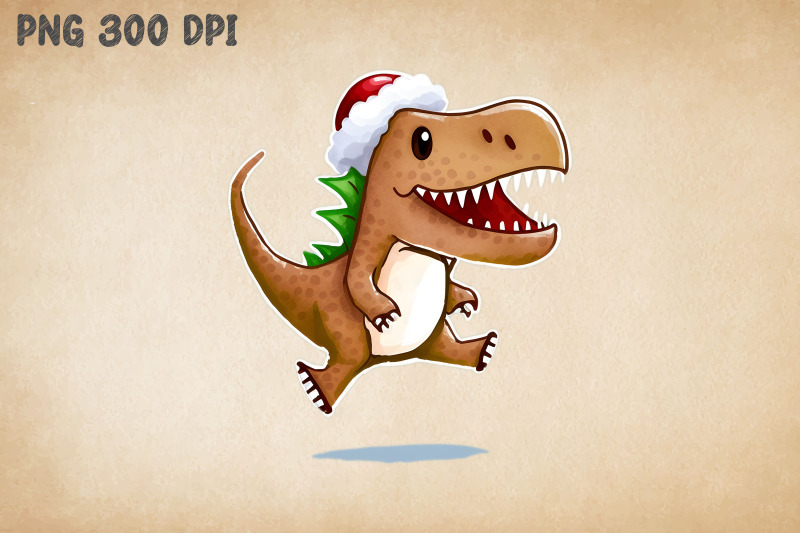 chibi-cute-t-rex-dinosaur-in-santa-hat