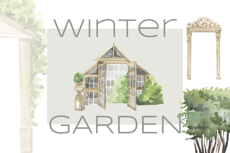 winter-garden-watercolor-illustrations