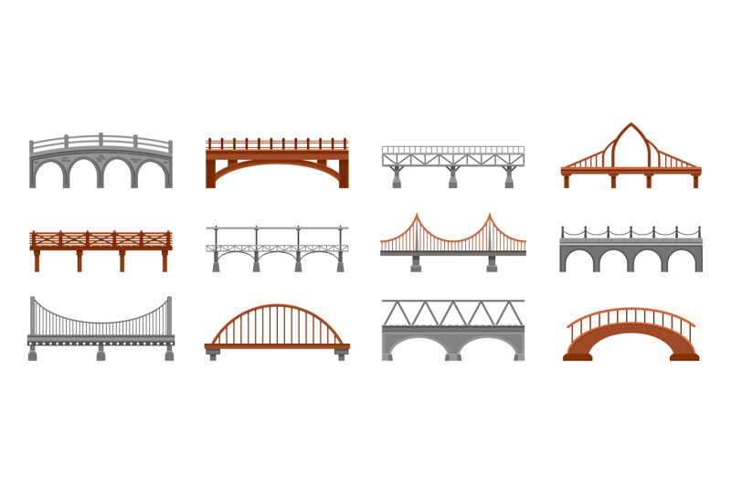 bridge-collection-railway-span-iron-wooden-metal-concrete-stone-footb