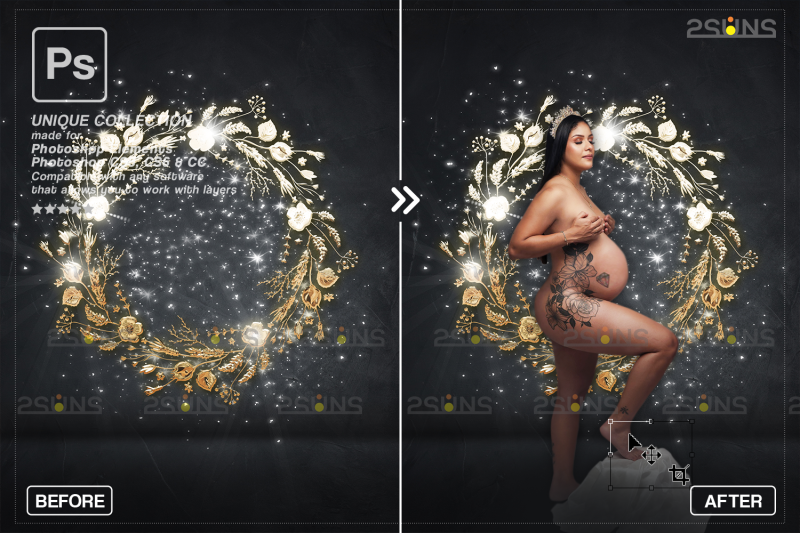 golden-lighting-circle-backdrop-background-maternity-ring-portrait