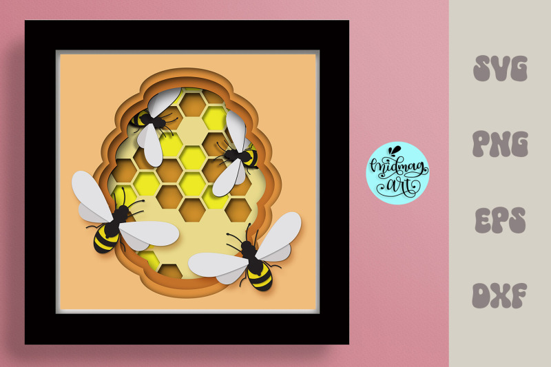 bee-and-hive-shadow-box-svg-layered-cardstock-svg