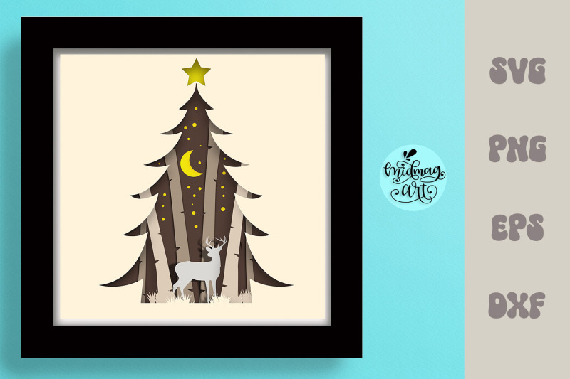 christmas-scene-shadow-box-svg