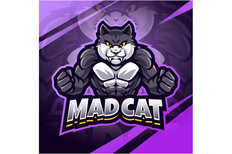 mad-cat-esport-mascot-logo-design