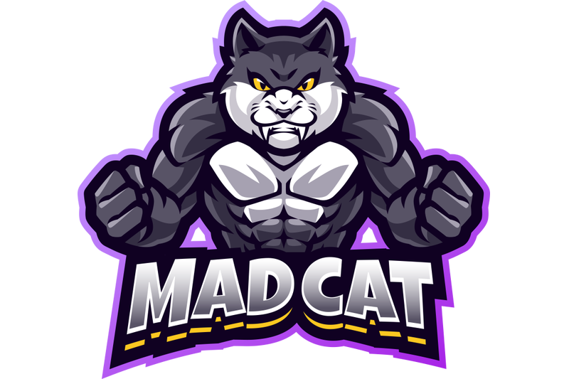mad-cat-esport-mascot-logo-design