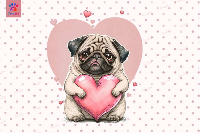 pug-puppy-holding-pink-heart-valentine