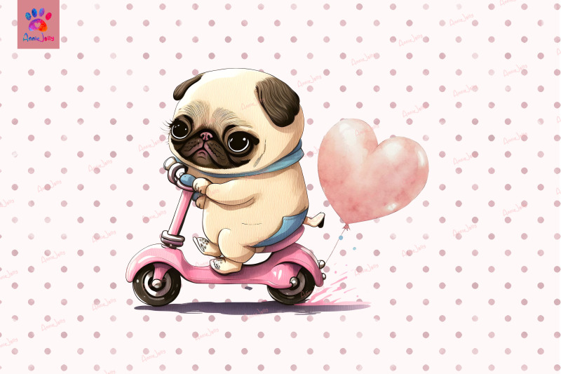 pug-puppy-riding-motobike-valentine