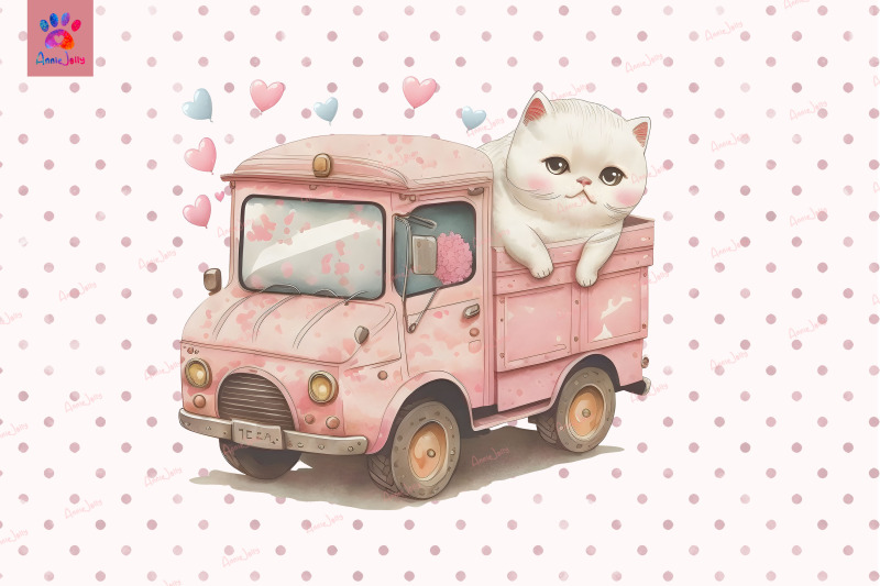 cute-cat-on-truck-valentine