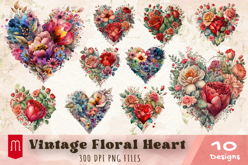 beautiful-vintage-floral-heart-bundle