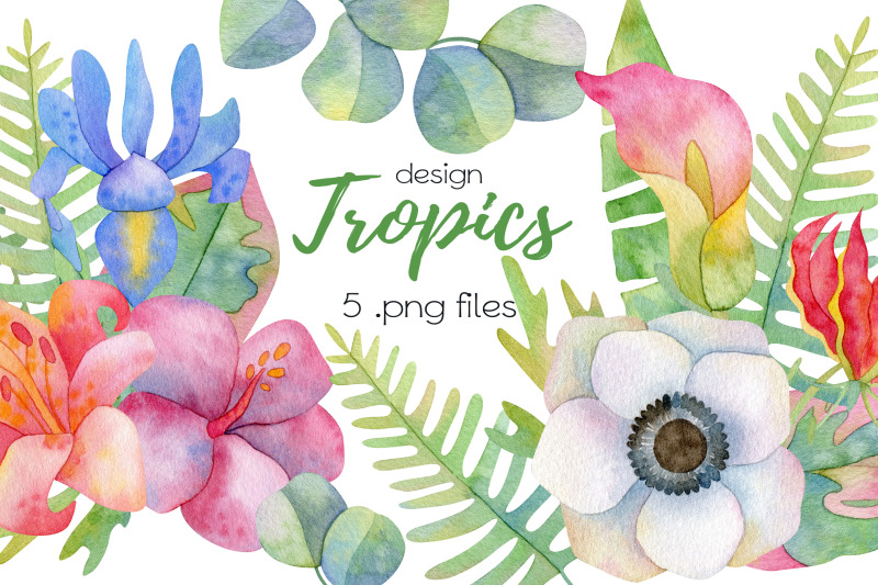 watercolor-tropic-flowers-design