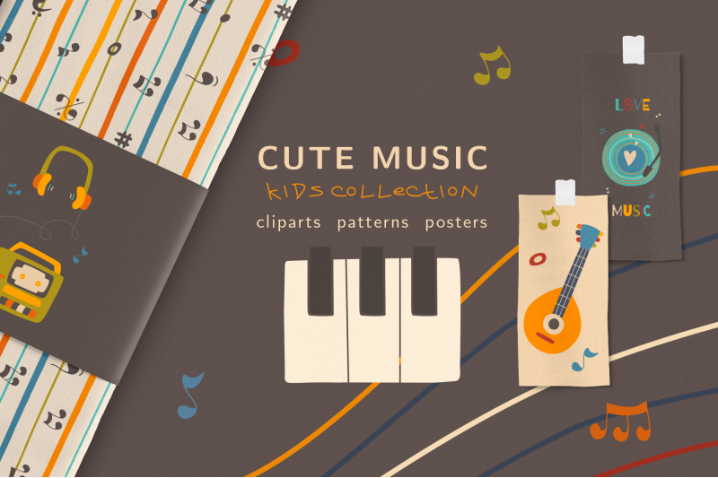 colorful-cartoon-music-for-kids-design-patterns-posters-composition