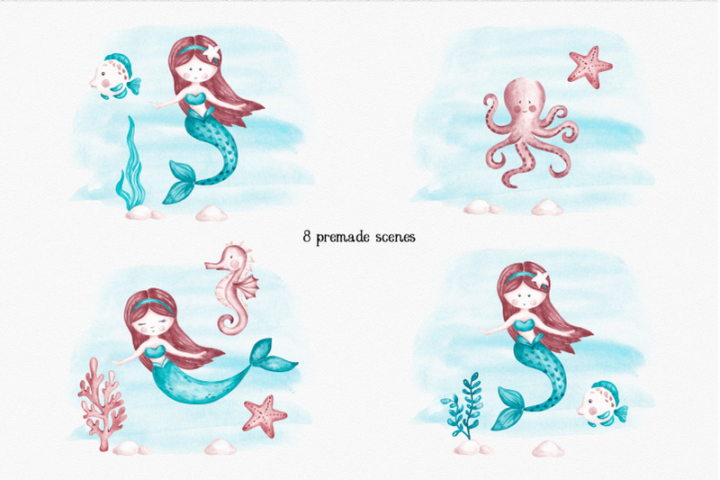 watercolor-clip-art-mermaid