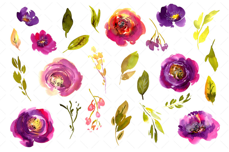 purple-amp-violet-watercolor-flowers