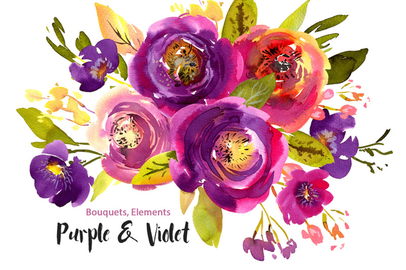 purple-amp-violet-watercolor-flowers