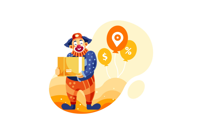 clown-delivery-service-vector-illustration