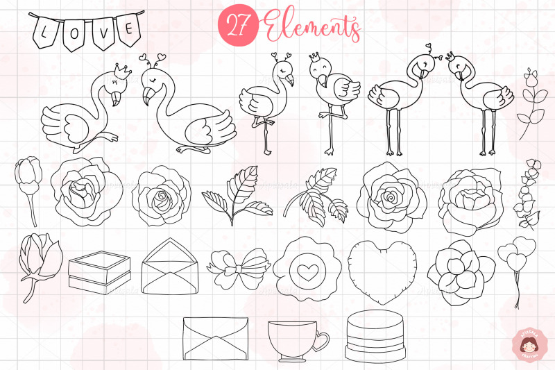 flamingo-valentine-and-rose-for-canva-valentine-illustration-bundle