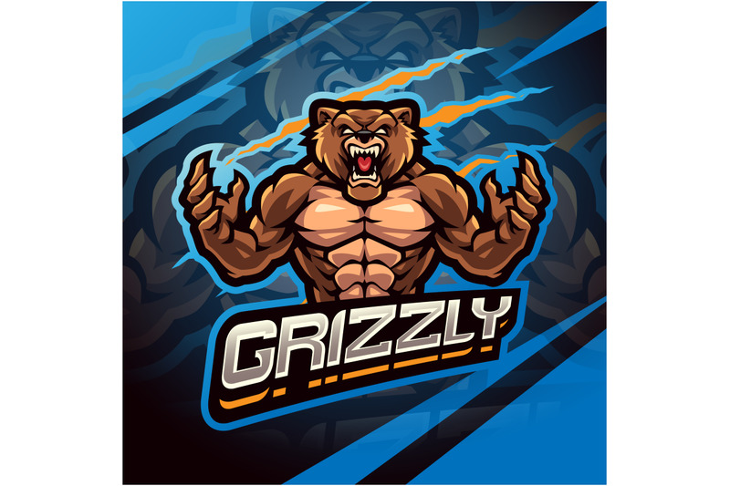 grizzly-esport-mascot-logo-design