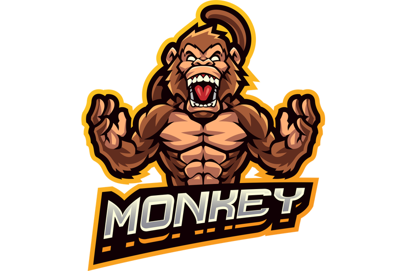 monkey-fighter-mascot-logo-design
