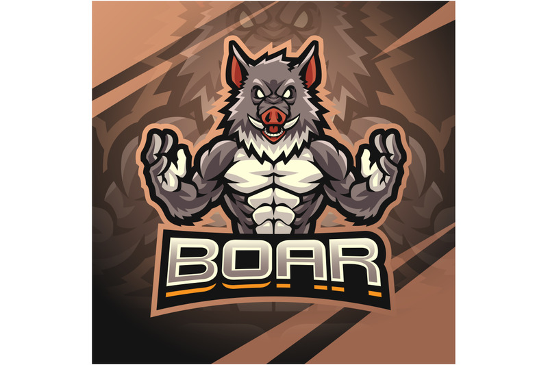 boar-fighter-esport-mascot-logo-design