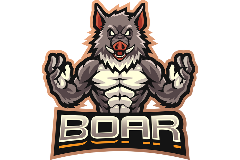 boar-fighter-esport-mascot-logo-design