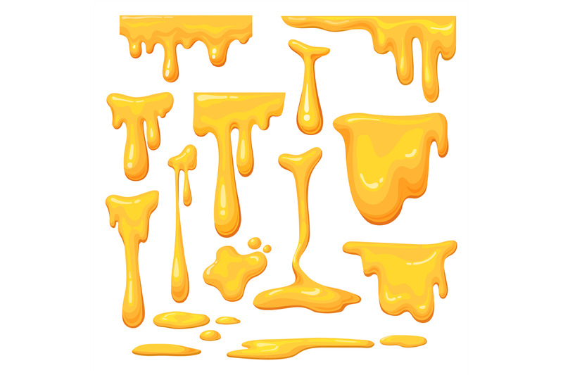 cartoon-honey-drip-delicious-drips-melting-liquid-syrup-yellow-drops