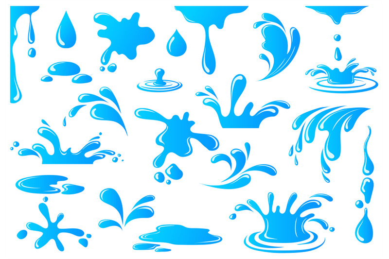 current-drops-cartoon-water-splash-drop-drip-rain-droplet-liquid-te