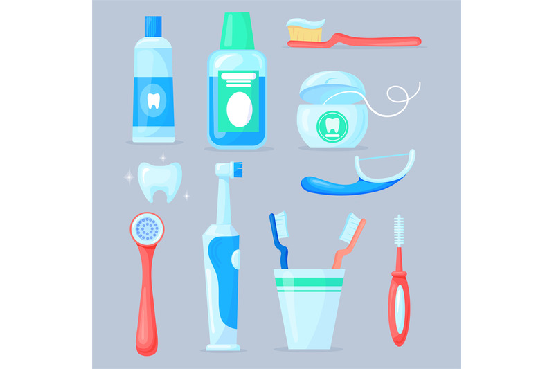 dental-cleaning-tools-cartoon-toothbrush-mouthwash-toothpaste-oral-h