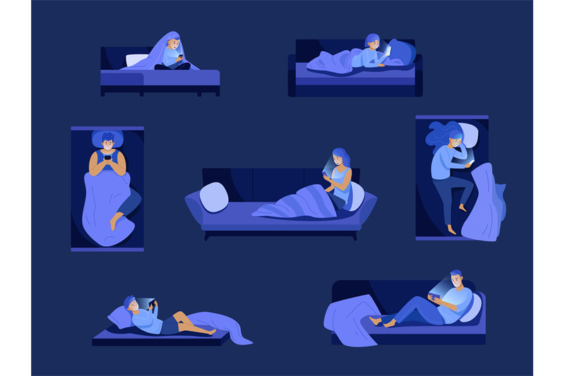 night-phone-in-bed-people-using-mobile-before-sleep-woman-with-smart