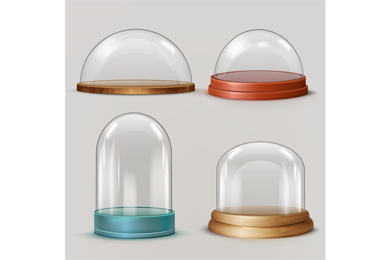 realistic-glass-dome-3d-sphere-hemisphere-globe-in-wooden-plastic-tra