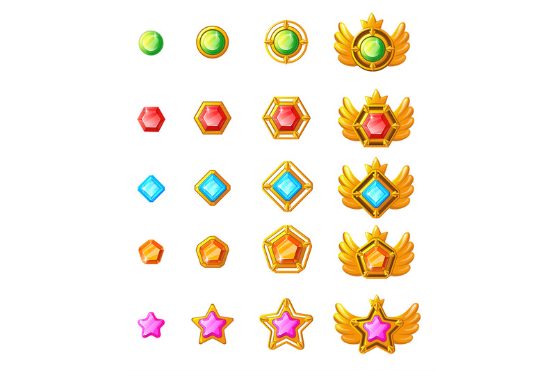 award-game-progress-diamond-medals-game-ranking-for-ui-set-cartoon