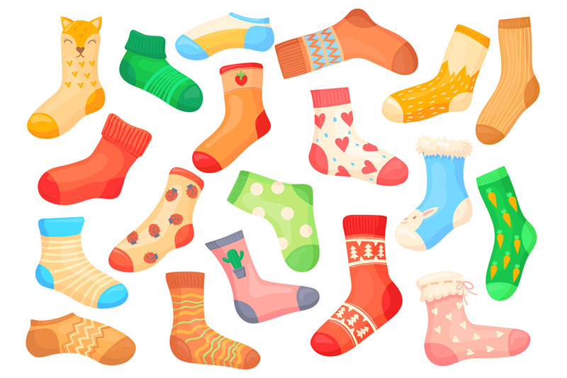 cartoon-woolen-socks-pair-stripe-children-sockes-winter-warm-striped