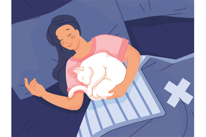 woman-sleep-with-cat-soft-healthy-sleeping-girl-under-blanket-on-bed