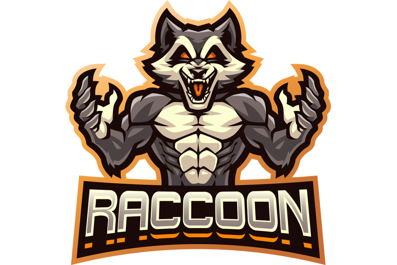 raccoon-fighter-esport-mascot-logo-design